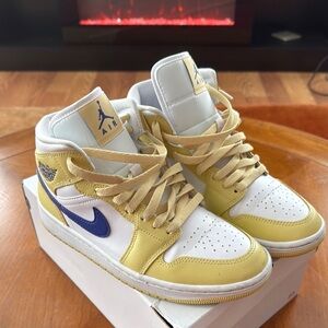 Nike Air Jordan Yellow and White Sneakers